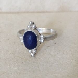 Handmade lapis sterling silver ring